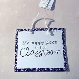 #TeacherLife π Classroom Decor Hanging Sign with Chalkboard Back